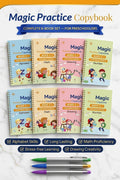 8 Magic Copy Books Set | Buy 1 Get 1 Free Offer | 2 Magic Pens + 20 Refills | Kids Handwriting Practice