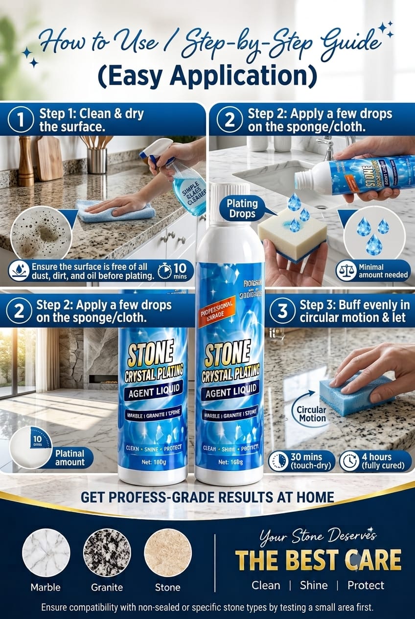 Stone Crystal Plating Agent Liquid For Marble, Granite & Stone (Pack Of 2)